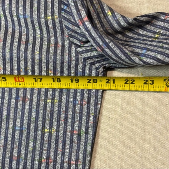 Luchiano Visconti Black Shirt Mens Small Long Sleeve Button Up Floral Striped - Picture 4 of 5